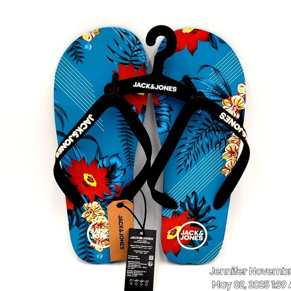 JACK & JONES MENS FLIPFLOP SIZE 11/12 'SCUBA BLUE' - Picture 2 of 6